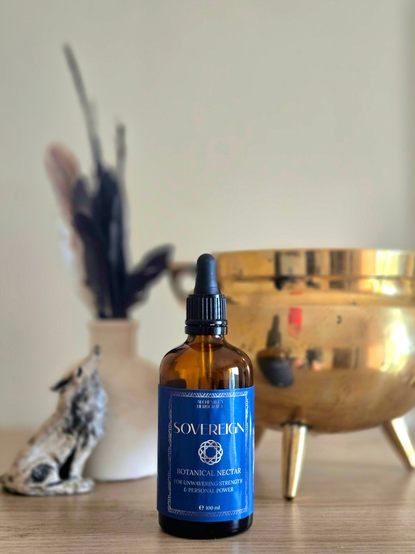 Alchemilla Herbcraft Sovereign Botanical Nectar dropper bottle, small batch alcohol free herbal remedy.
