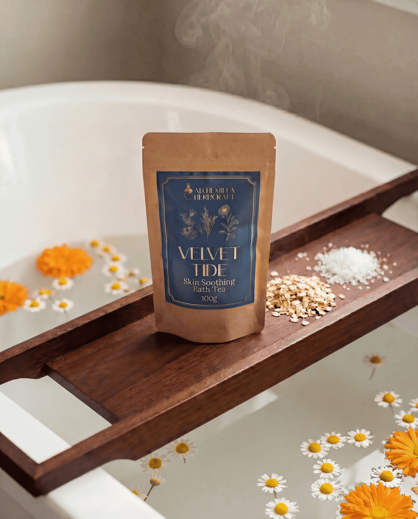 Velvet Tide Bath Tea – Oats, Calendula & Chamomile Skin Soak